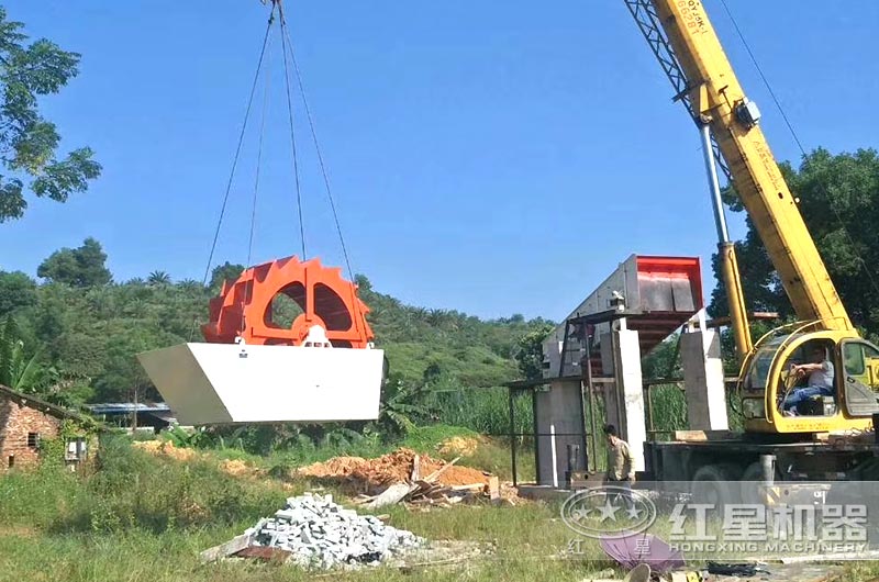 正在搭建的水洗沙廠